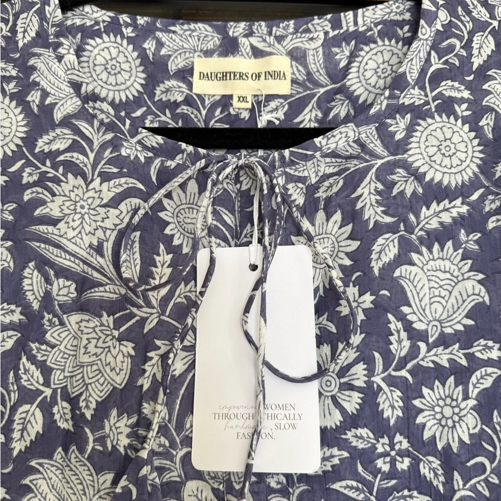 NWT Daughters of India Kyra Midi Dress ~ Blue Iris XXL (12-14) - Picture 6 of 15